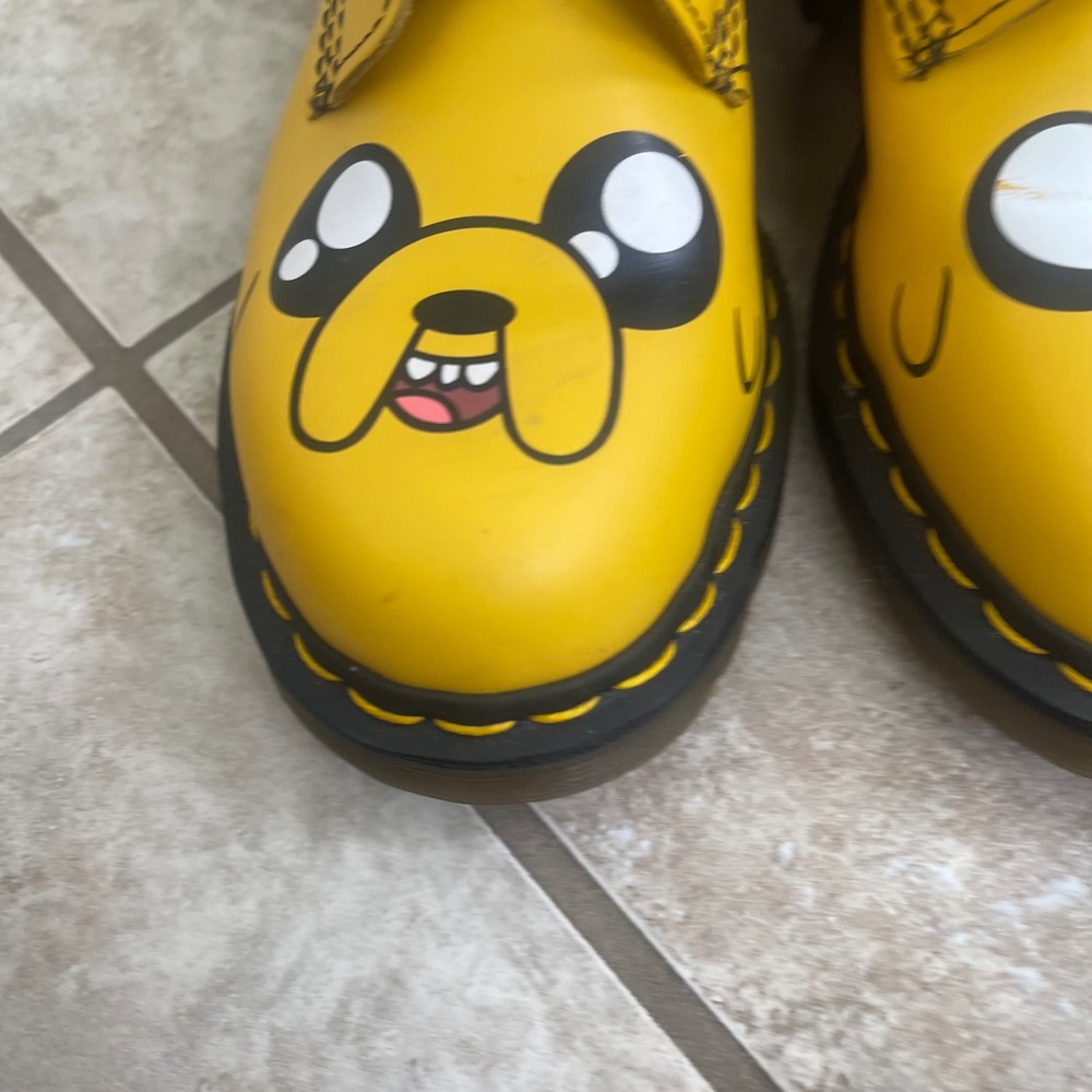 Dr Martens Adventure Time Jake the Dog Yellow Leather Combat Boots Womens 7 men6 - Picture 8 of 15